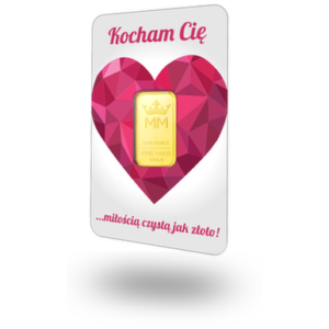 Sztabka Złota - Kocham Cię 5 g | PUDEŁKO I GRAWER GRATIS!