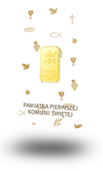 Sztabka Złota - Komunia 5 g | PUDEŁKO I GRAWER GRATIS!
