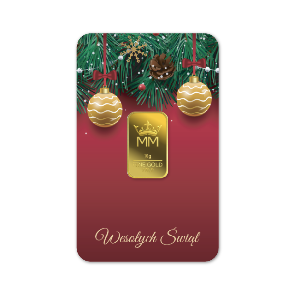 Sztabka Złota - Boże Narodzenie 10 g | PUDEŁKO I GRAWER GRATIS!