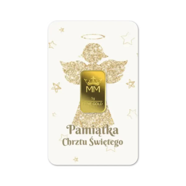 Sztabka Złota - Chrzest 5 g | PUDEŁKO I GRAWER GRATIS!