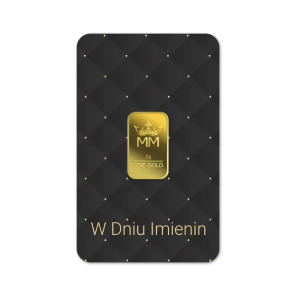 Sztabka Złota - Imieniny 2 g | PUDEŁKO GRATIS!