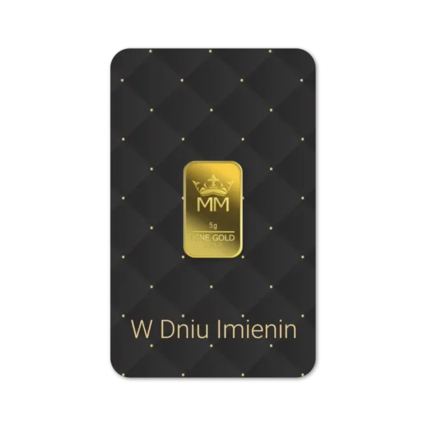 Sztabka Złota - Imieniny 5 g | PUDEŁKO I GRAWER GRATIS!