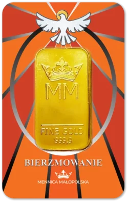 Sztabka Złota - Bierzmowanie 20 g | PUDEŁKO GRATIS!