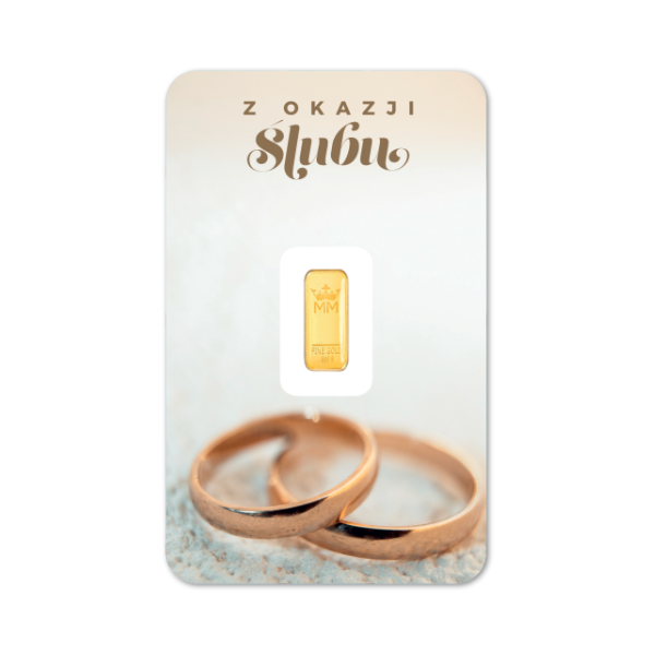 Sztabka Złota - Ślub 1 g | PUDEŁKO GRATIS!