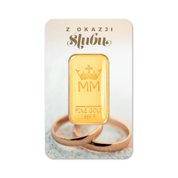 Sztabka Złota - Ślub 20 g | PUDEŁKO GRATIS!