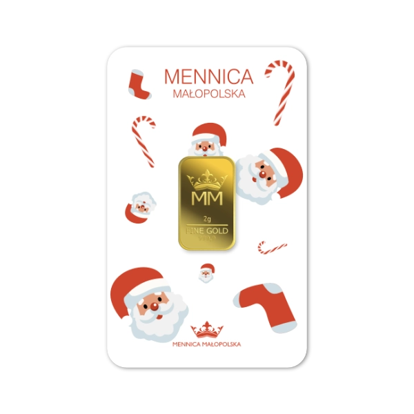 Sztabka Złota - Boże Narodzenie 2 g | PUDEŁKO GRATIS!