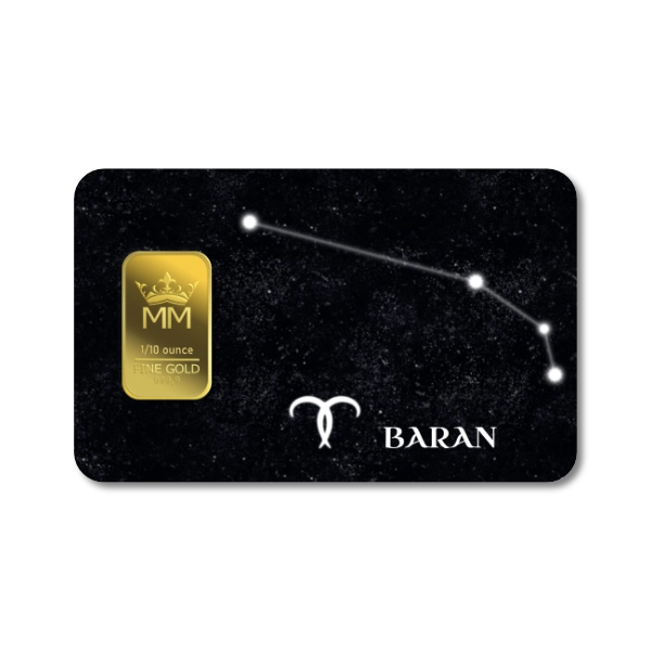 Sztabka Złota - Zodiak 3.11 g | PUDEŁKO I GRAWER GRATIS!