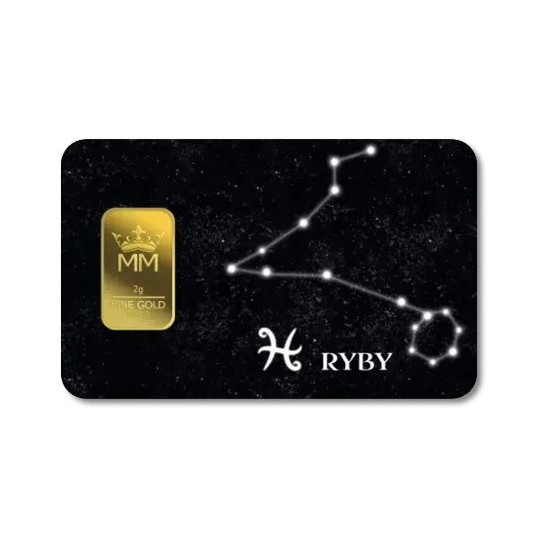 Sztabka Złota - Zodiak 2 g | PUDEŁKO GRATIS!