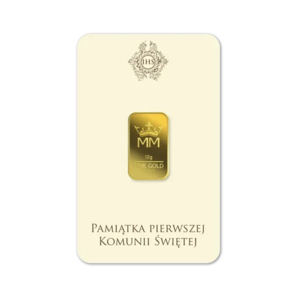 Sztabka Złota - Komunia 10 g | PUDEŁKO I GRAWER GRATIS!