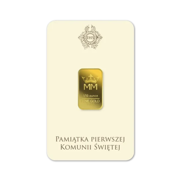 Sztabka Złota - Komunia 3,11 g | PUDEŁKO I GRAWER GRATIS!