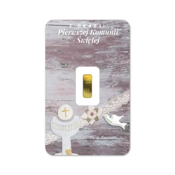 Sztabka Złota - Komunia 1 g | PUDEŁKO GRATIS!