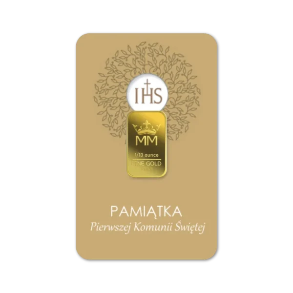 Sztabka Złota - Komunia 3,11 g | PUDEŁKO I GRAWER GRATIS!