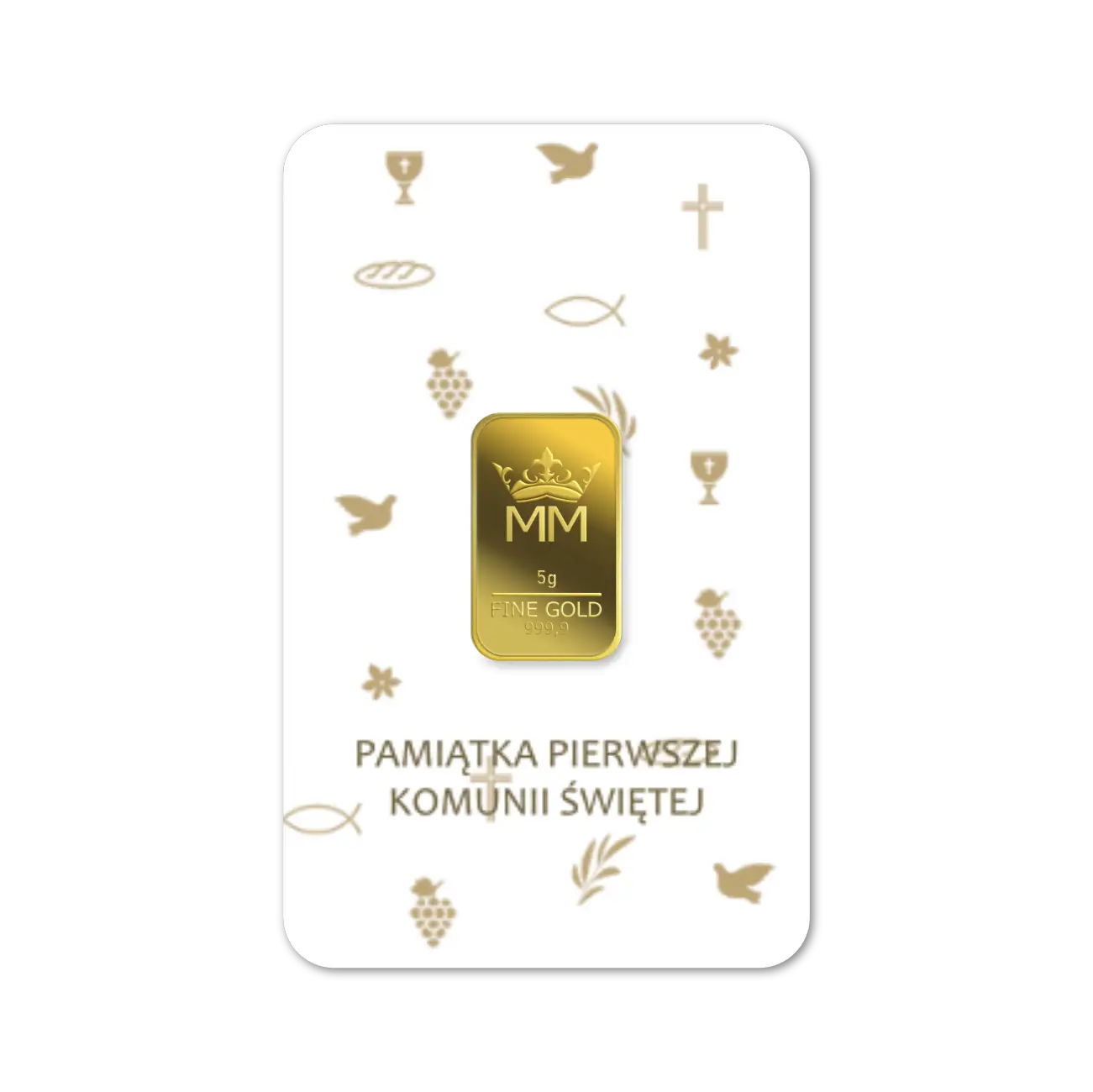 Sztabka Złota - Komunia 5 g | PUDEŁKO I GRAWER GRATIS!