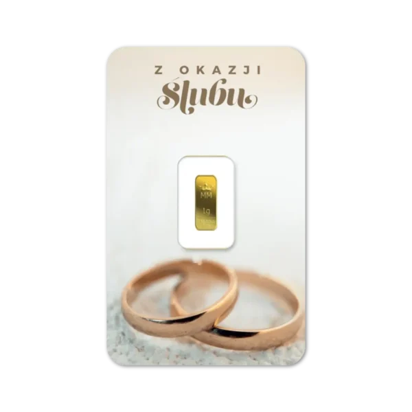 Sztabka Złota - Ślub 1 g | PUDEŁKO GRATIS!