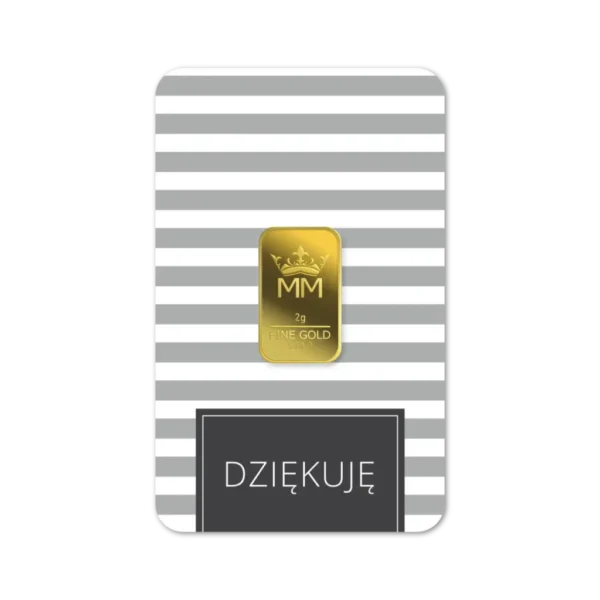 Sztabka Złota - Podziękowania 2 g | PUDEŁKO GRATIS!