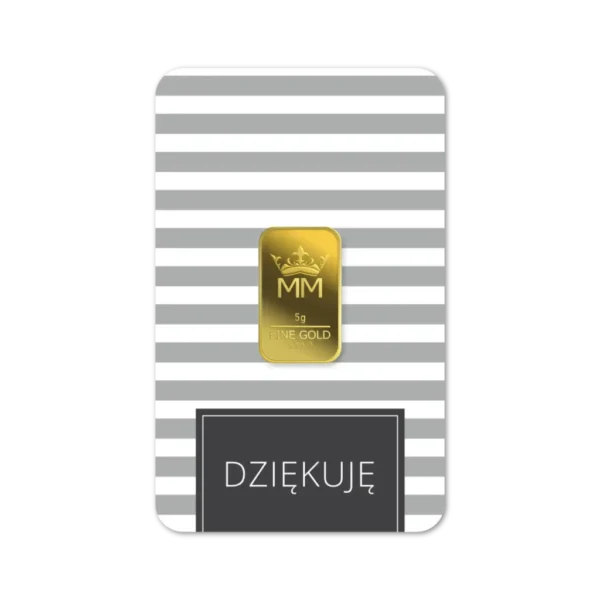 Sztabka Złota - Podziękowania 5 g | PUDEŁKO I GRAWER GRATIS!