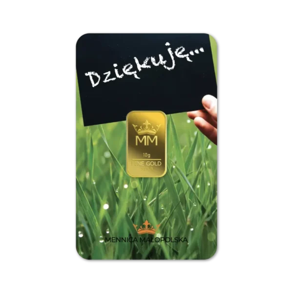 Sztabka Złota - Podziękowania 10 g | PUDEŁKO I GRAWER GRATIS!