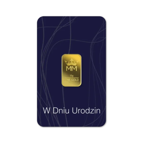 Sztabka Złota - Urodziny 10 g | PUDEŁKO I GRAWER GRATIS!
