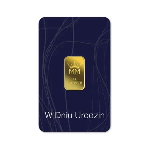 Sztabka Złota - Urodziny 5 g | PUDEŁKO I GRAWER GRATIS!